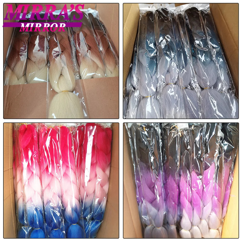 Ombre Jumbo Braiding Hair, Synthetic, 24 Inch, 6-Pack