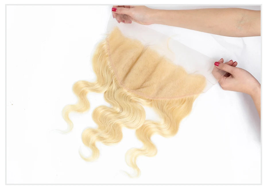 613 Blonde Body Wave, 13x6 HD Lace Frontal Preplucked Brazilian Remy Human