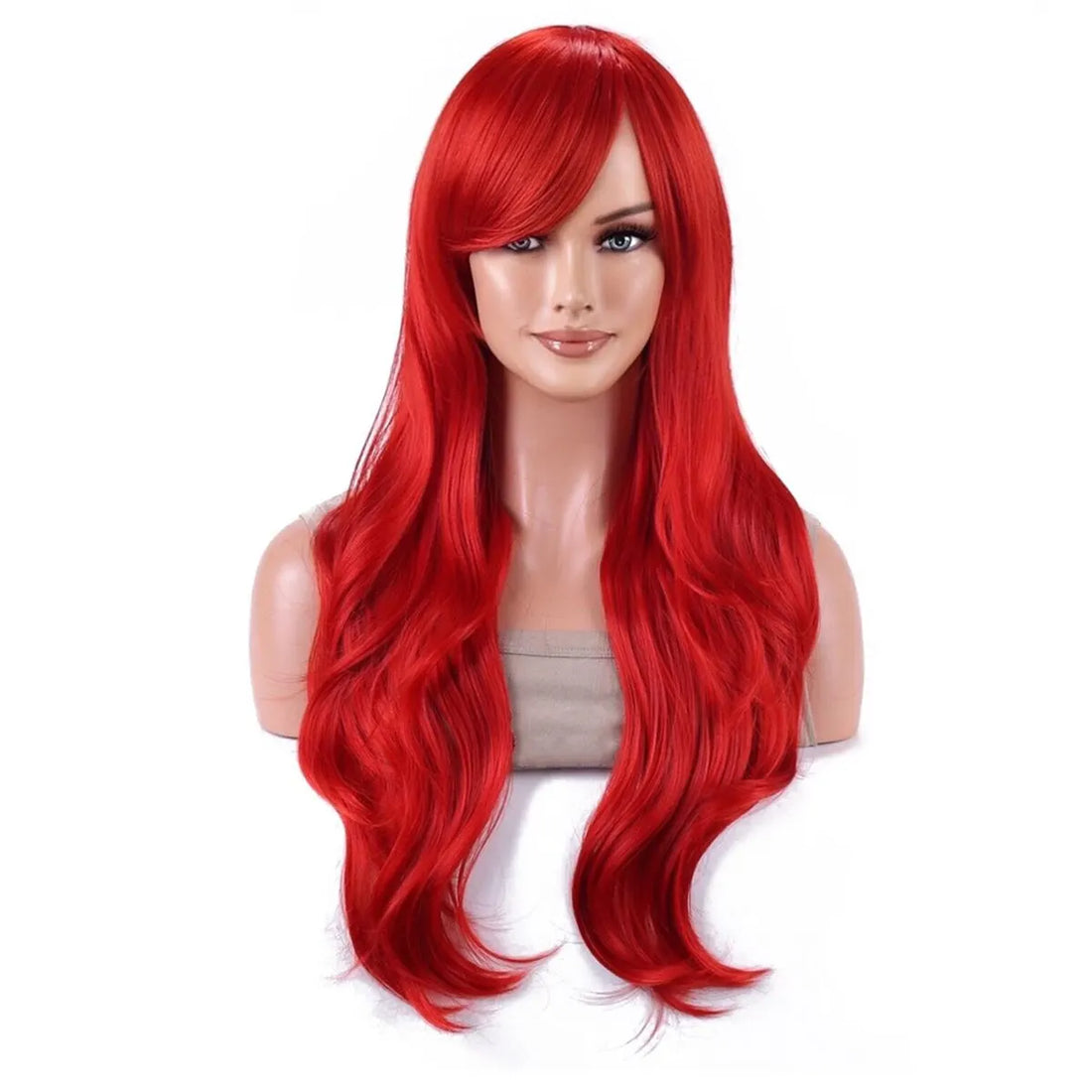 Synthetic Mermaid Wig Long Red Curly Body Wave Halloween Cosplay Costume Daily