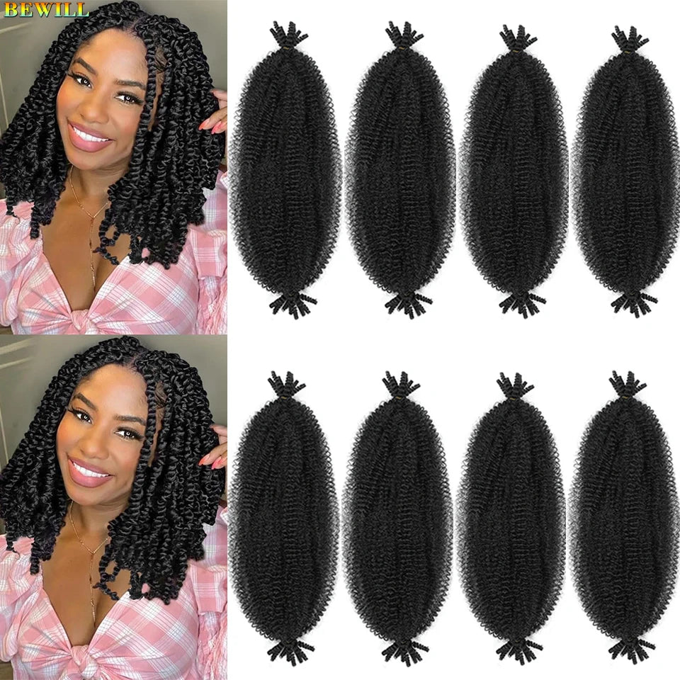 1-8 Packs Afro Twist Springy Marley Braiding Hair Pre-separated Kinkys Bulk Locs