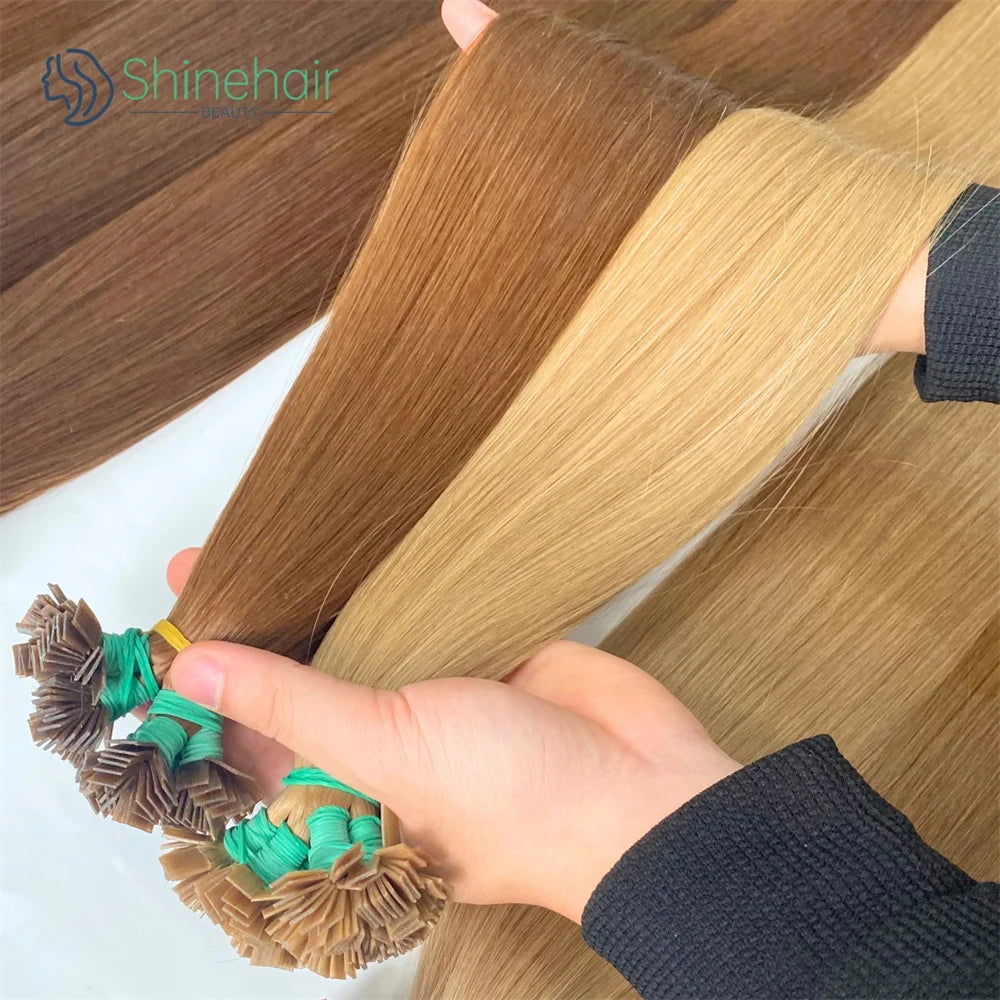 613 Beach Blonde Flat Tip Hair Extensions, 100% Virgin Human Straight Keratin