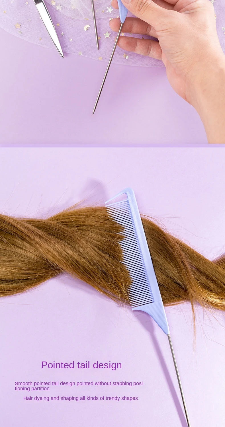 Professional Candy Color Pointy Tail Combs for Wig Parting, Braiding and Hair Dye, 5/12 Pcs