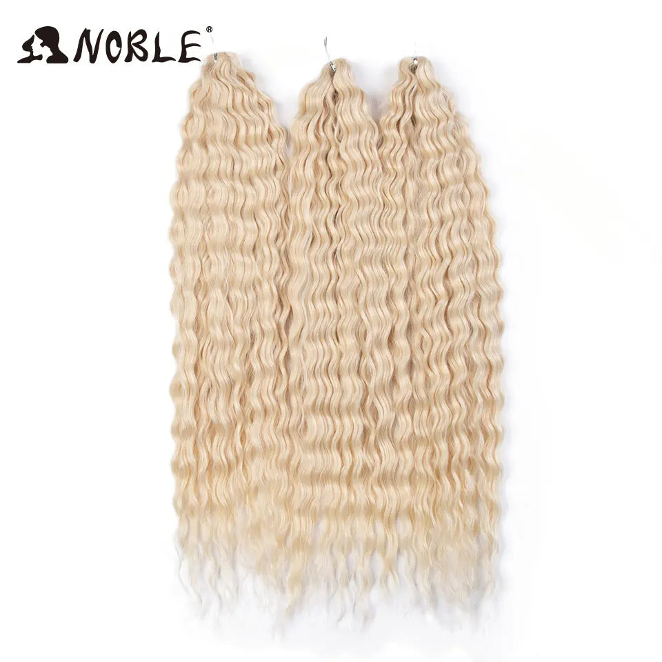 Synthetic Twist Crochet Curly Hair Water Wave Braid Ombre Blonde Brown Deep
