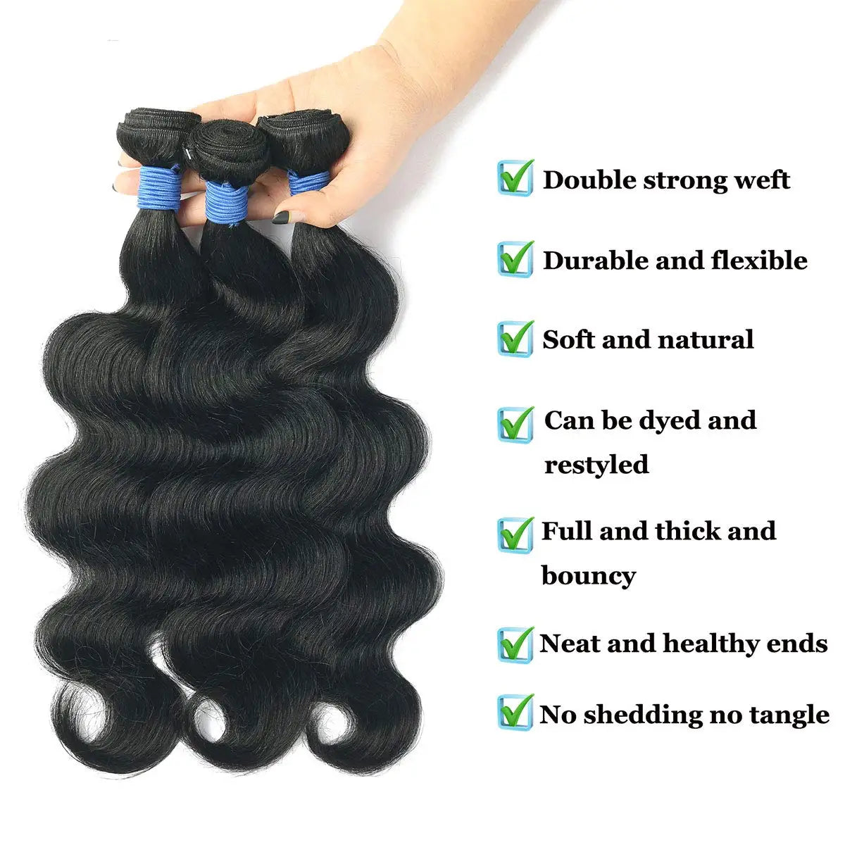 Body Wave Bundles Brazilian Remy Unprocessed Human Hair Wavy Doule Drawn Weave