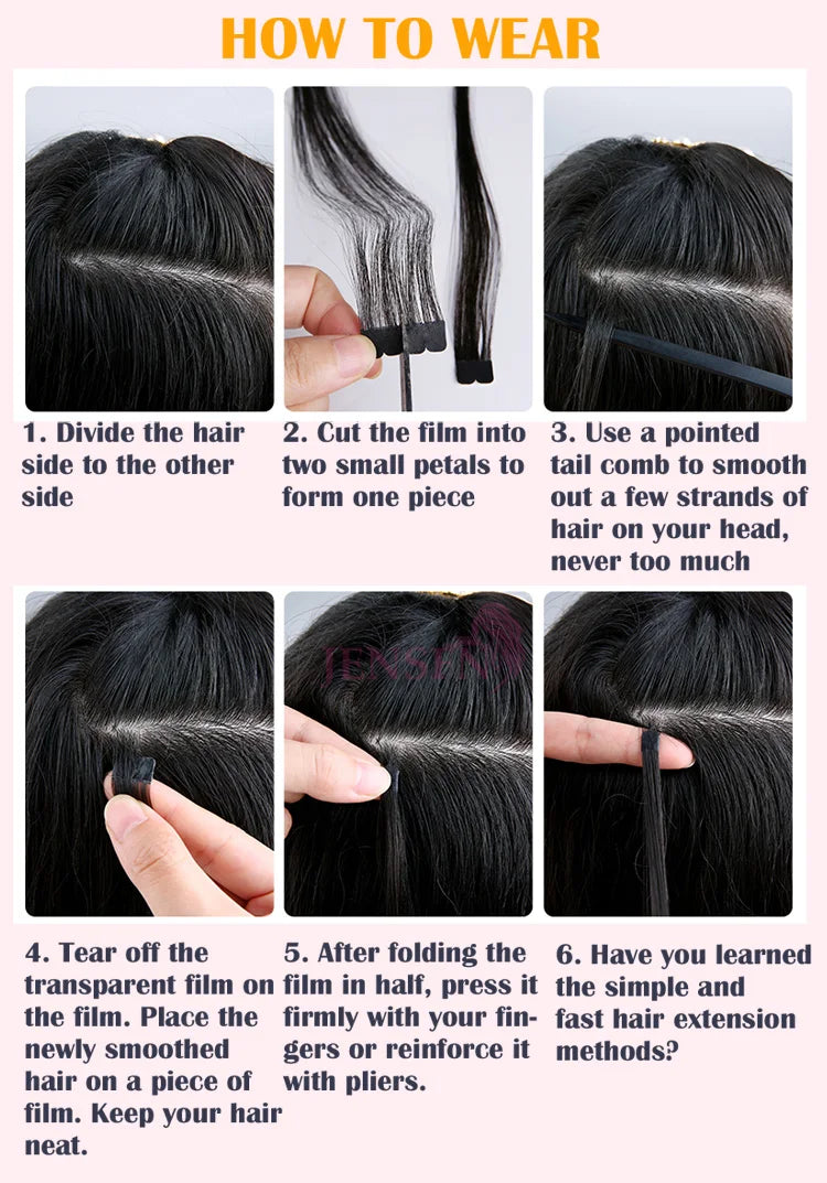 Mini Tape In Hair Extensions 100% Remy Natural Human Hair 16"-26" Inch Straight Seamless PU Skin Weft Tape Ins For Salon
