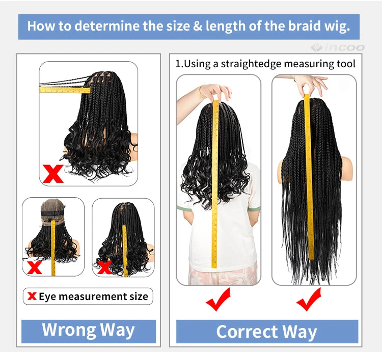 Synthetic Large Box Braided Wigs Jumbo Knotless Full Lace Front Tribal Braids