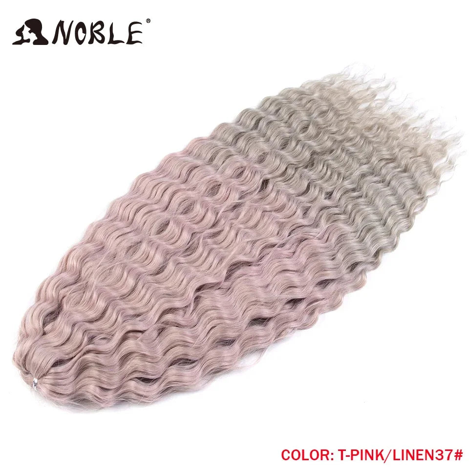Synthetic Twist Crochet Curly Hair Water Wave Braid Ombre Blonde Brown Deep