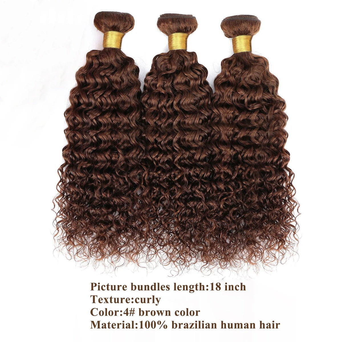 Chocolate Brown Deep Wave Human Hair Bundles Brazilian Extensions Water