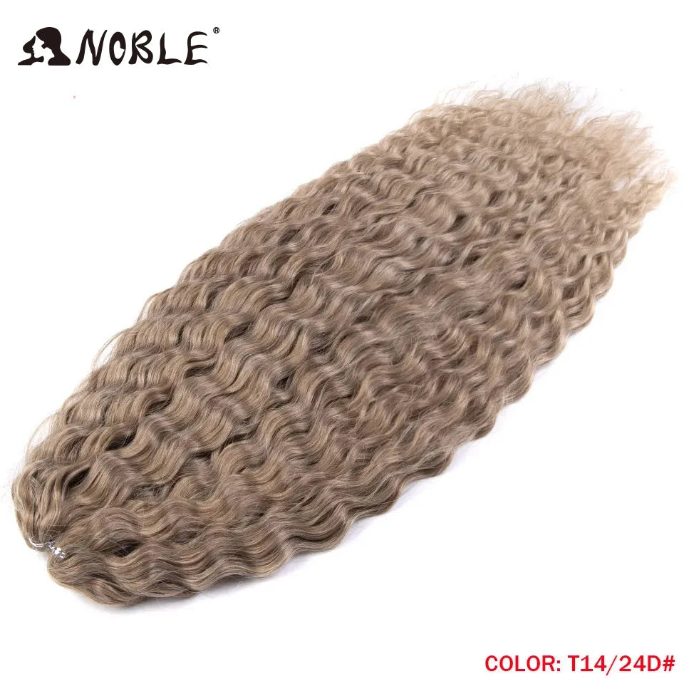 Synthetic Twist Crochet Curly Hair Water Wave Braid Ombre Blonde Brown Deep