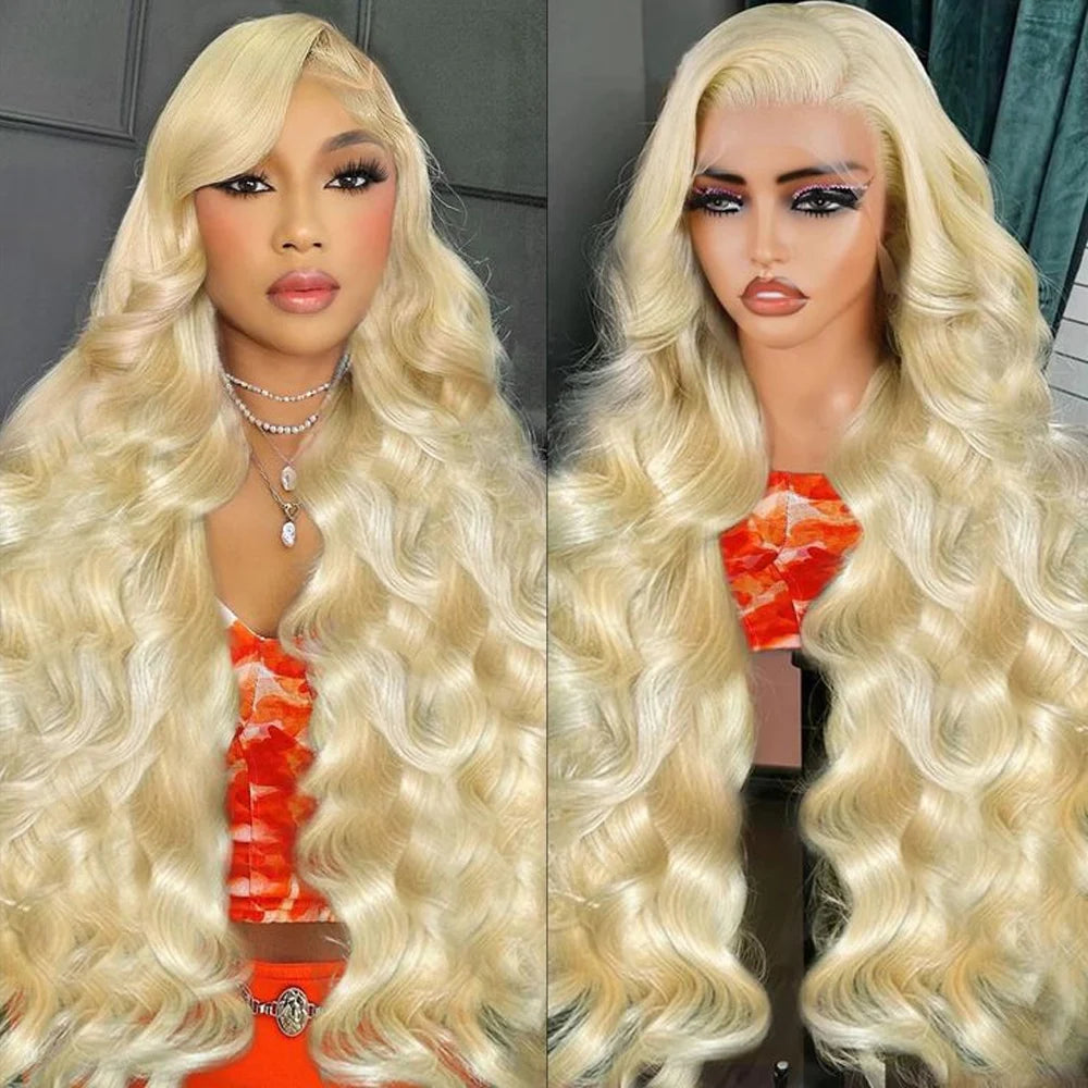 613 Honey Blonde Wig Human Hair Brazilian, 13x6 HD Lace Frontal Body
