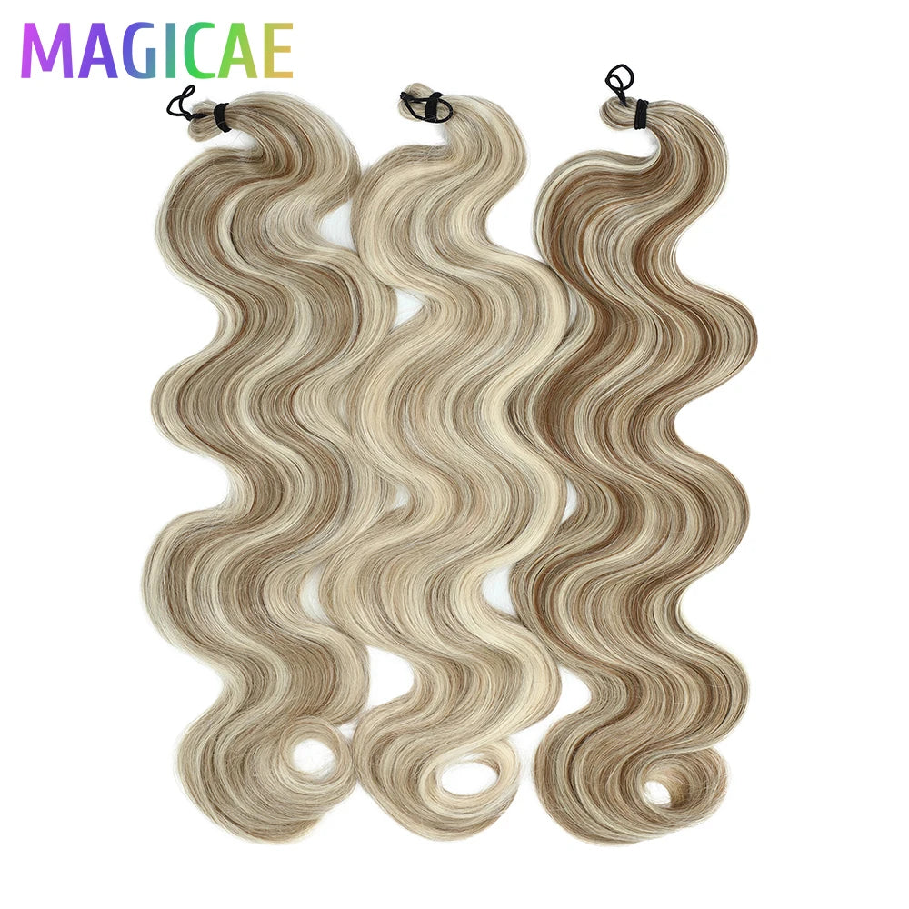 300G 26Inch Ombre Grey Crochet Braids Body Wave Light Brown Highlight Sp4/27/613
