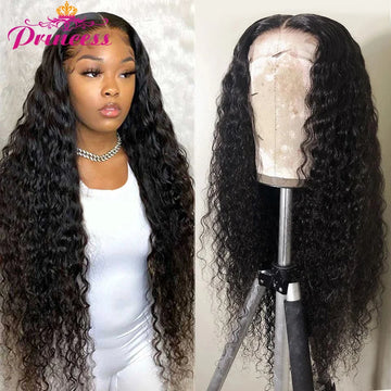 13x4/13x6 HD Transparent Lace Front Human Hair Deep Wave Wig, Pre-Plucked Brazilian, with Baby Hair