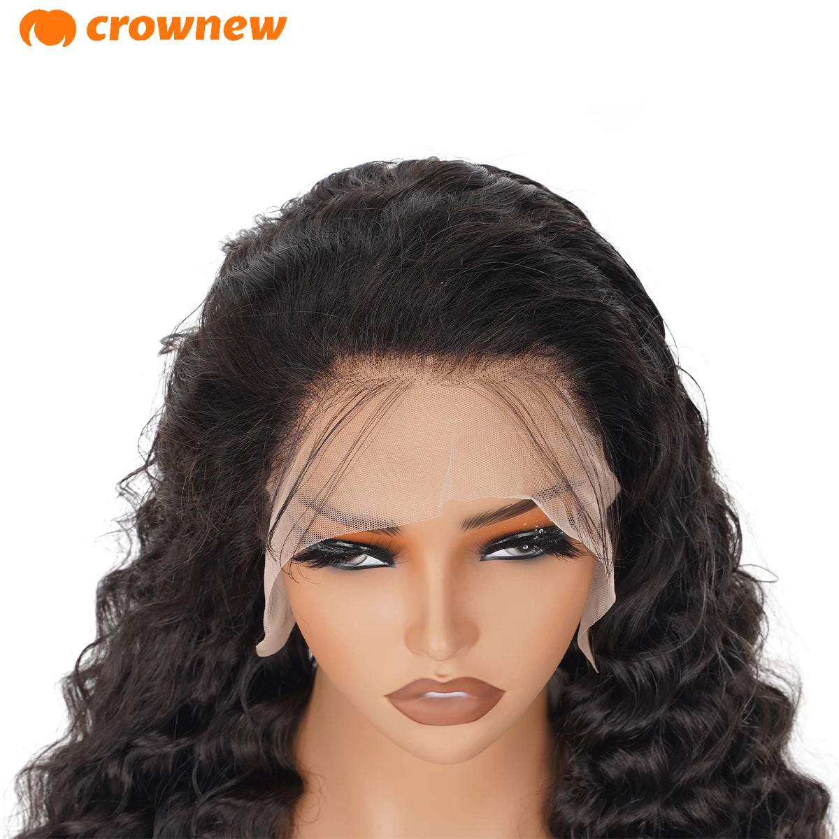 13x4 HD Lace Frontal Human Hair Wig, 220% Deep Wave Long Curly