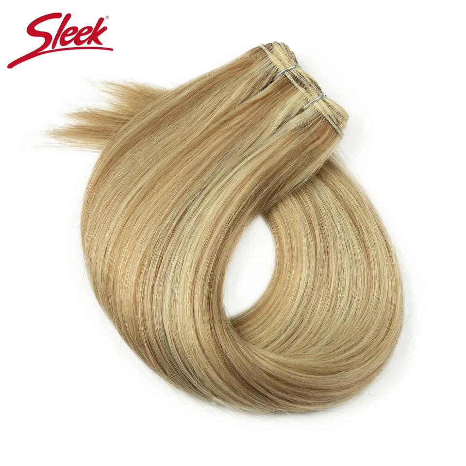 Sleek Peruvian Straight Human Hair Double Drawn Natural Weave Bundles Brown Remy