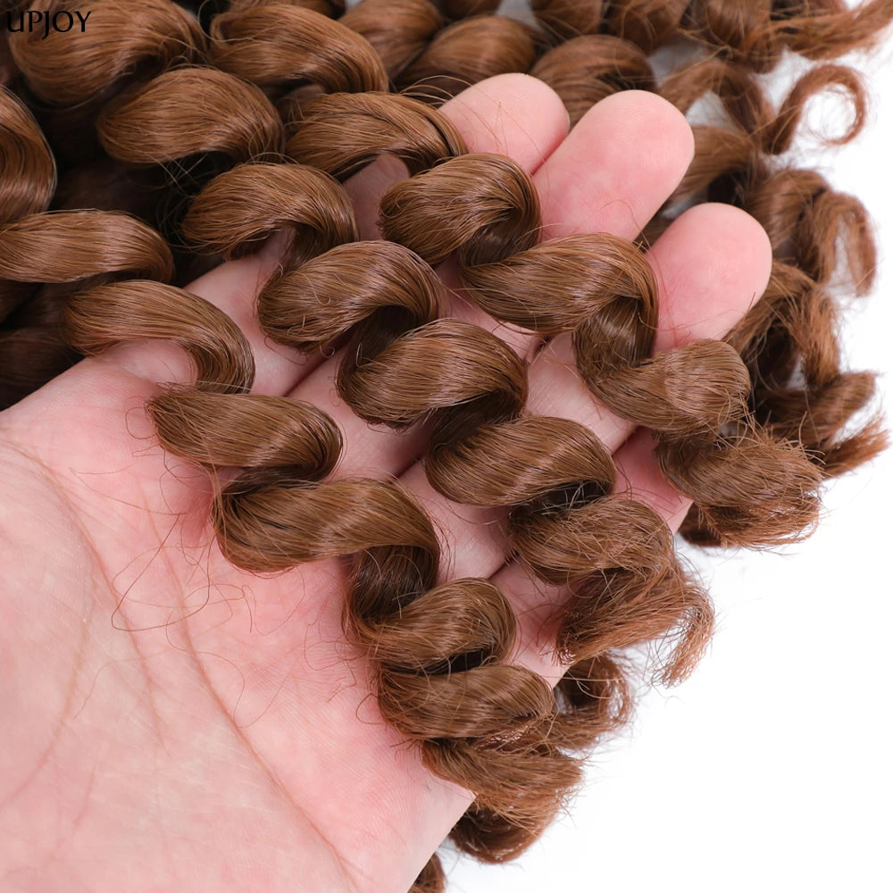 Jamaican Bounce Crochet Hair Jumpy Wand Curl Synthetic Braiding Extensions Ombre Brown