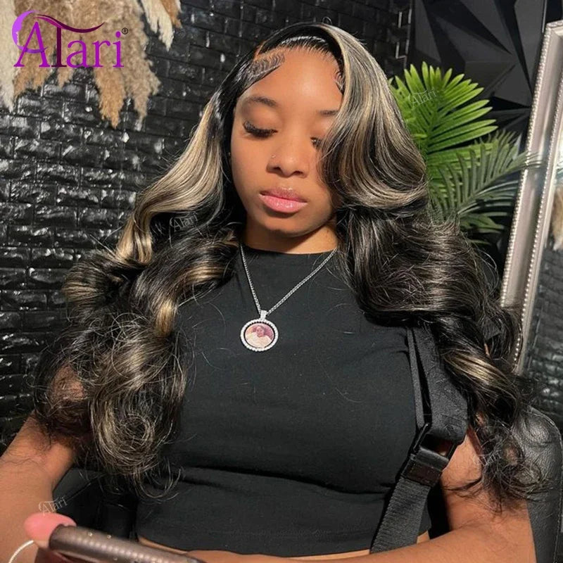 13x6 Lace Frontal Body Wave Human Hair Wigs Blonde 27 Black Pre