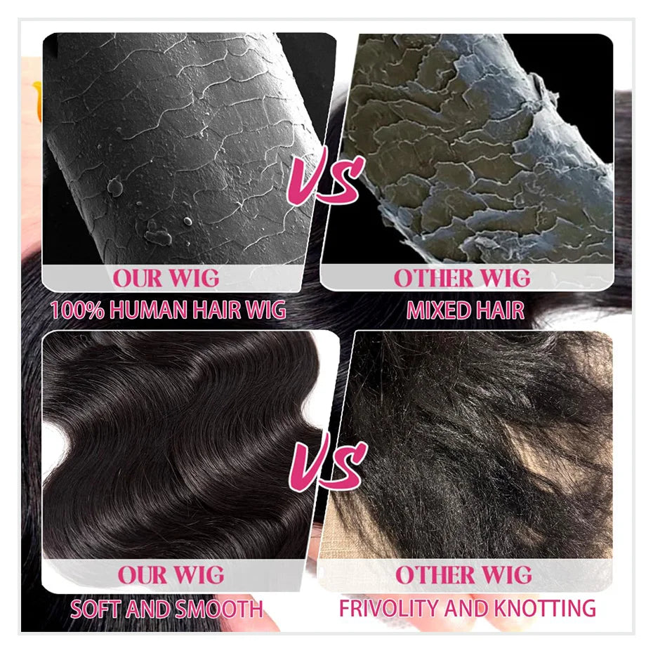 300% Density Kinky Curly Wigs Human Hair, 13x4 HD Lace Front Raw