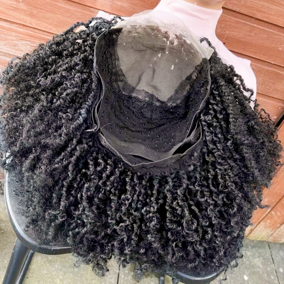 Kinky Twist Short Synthetic Wig with 5x5 HD Lace Closure, Braided