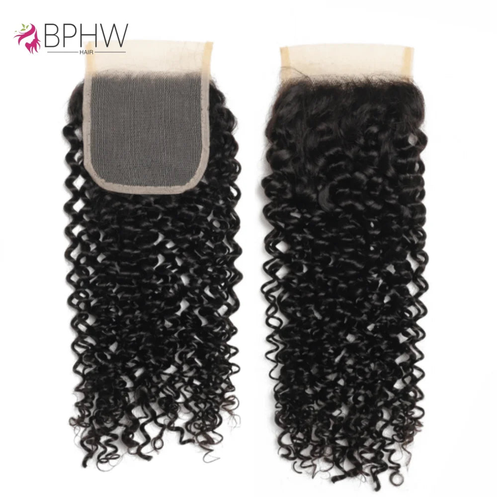 Kinky Curly Lace Frontal Closure Only, 4x4 Brazilian Remy Hair Pre Plucked