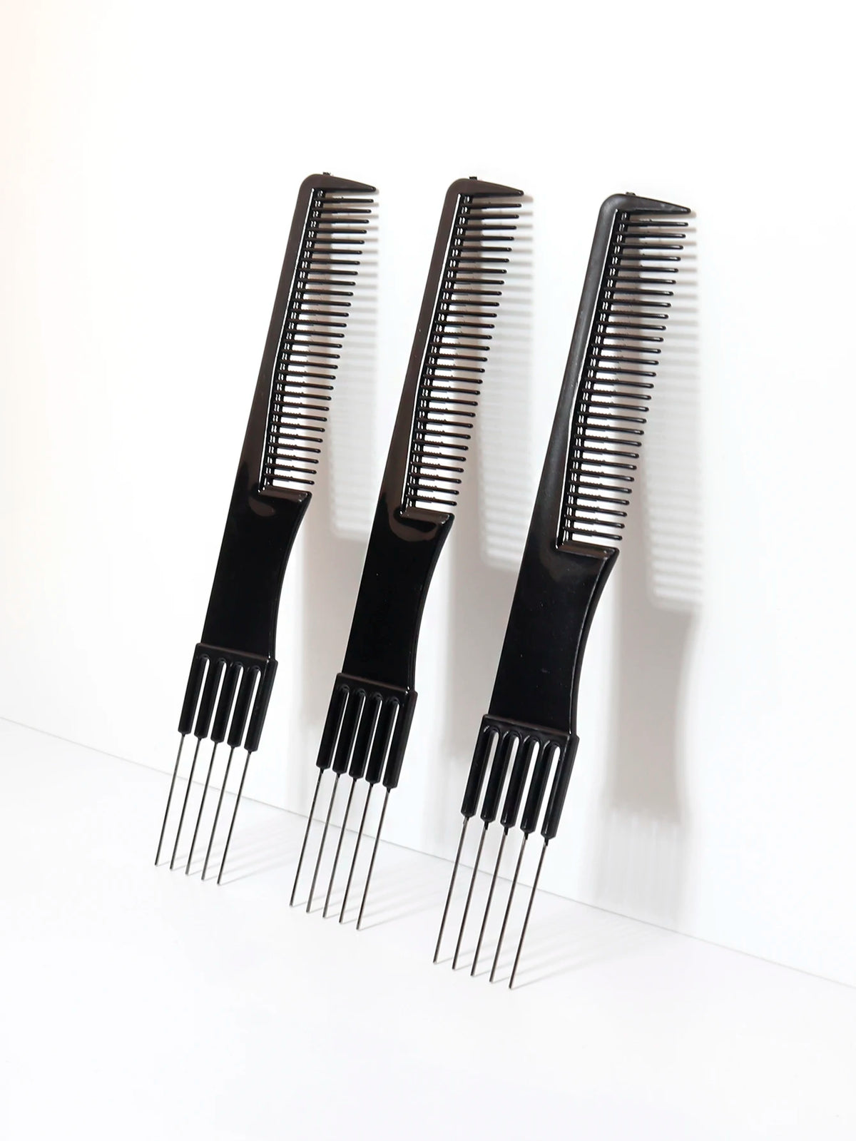 1/3pcs Styling Comb Set, with Stainless Steel Metal Fork and Fine Toothed Comb