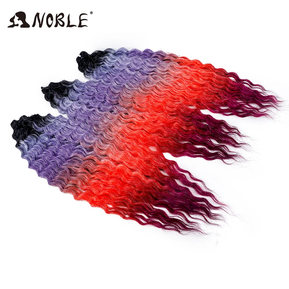 Synthetic Twist Crochet Curly Hair Water Wave Braid Ombre Blonde Brown Deep