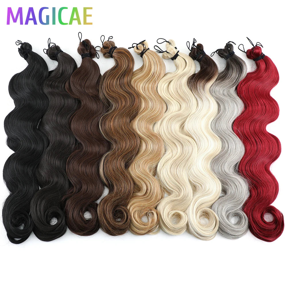 300G 26Inch Ombre Grey Crochet Braids Body Wave Light Brown Highlight Sp4/27/613