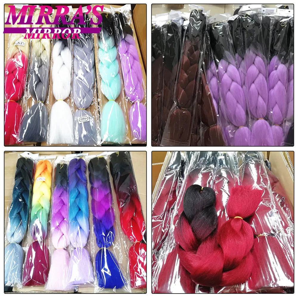 Ombre Jumbo Braiding Hair, Synthetic, 24 Inch, 6-Pack
