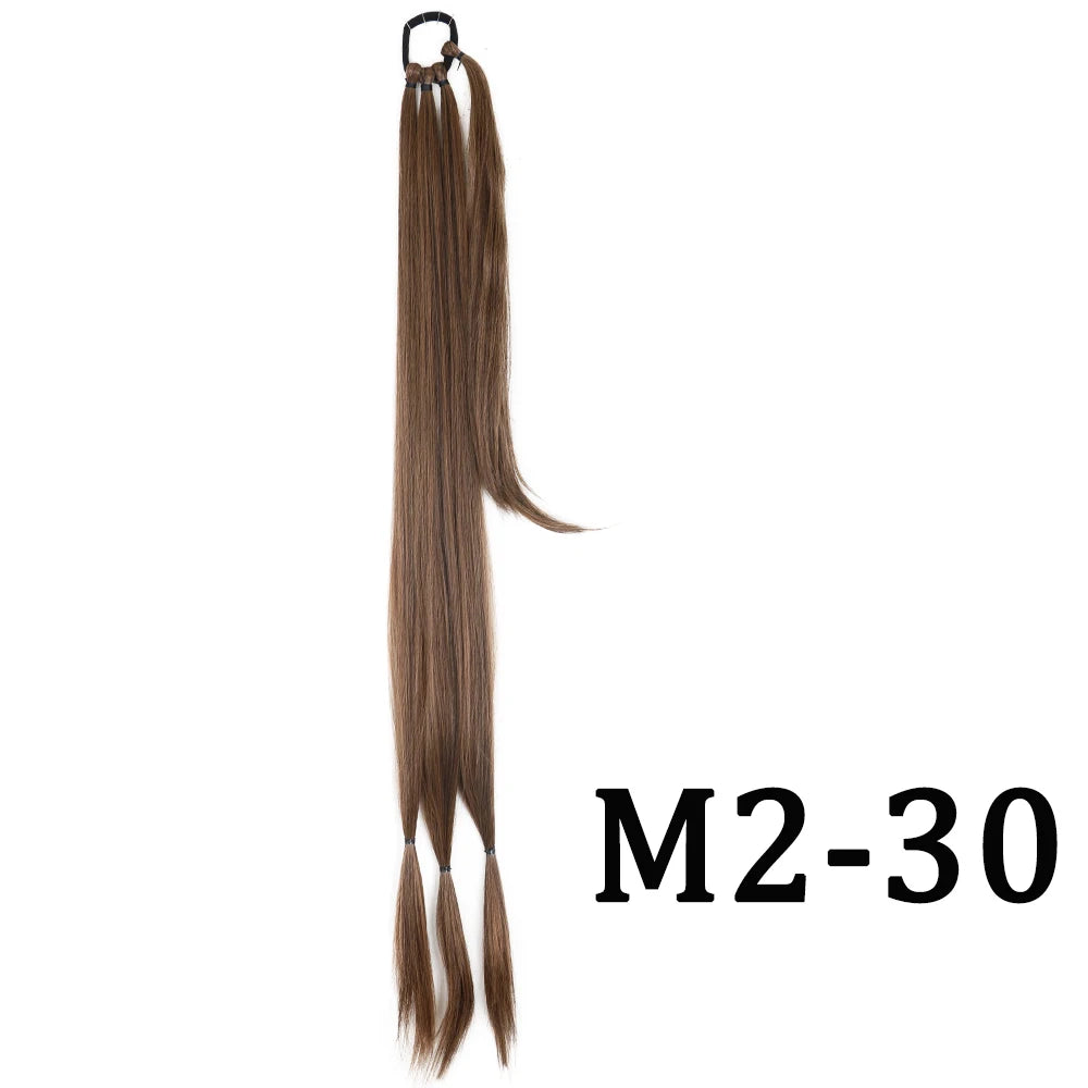DIY Ponytail Extensions Synthetic Boxing Braids Ponytail Hair Rope High Temperature Fiber Black Brown Ponytail