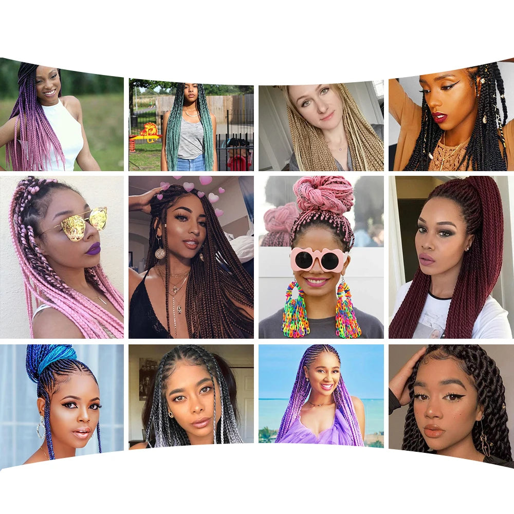 Pre Stretched Braiding Hair Pack Braids Synthetic Extensions Temperature Fiber Support Logo