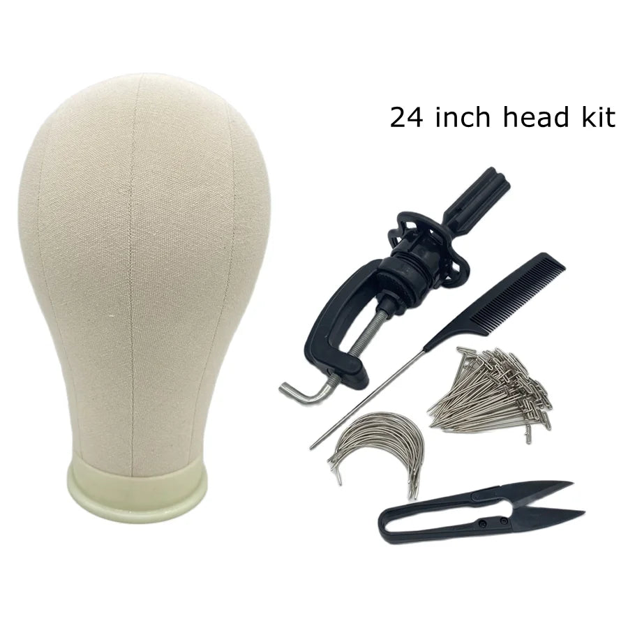 Canvas Mannequin Head Kit, Wig Display and Styling Stand