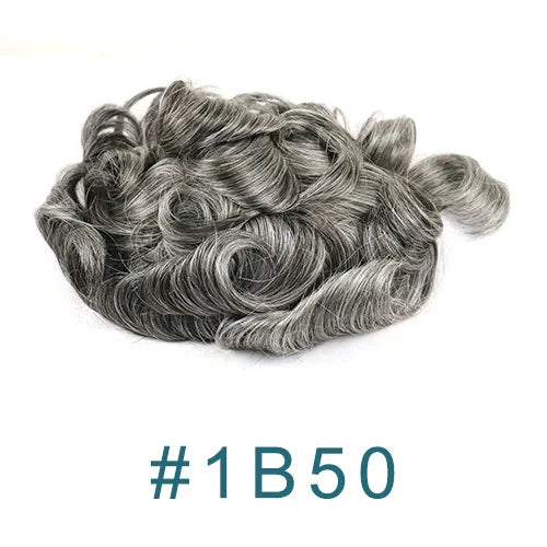 100% Human Hair Ombre Honey Brown Men's Wig Capillary Prosthesis System Natural