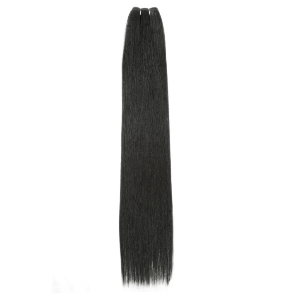 Bone Straight Synthetic Hair Bundles Ombre Blonde Weft Super Long Weave Extensions