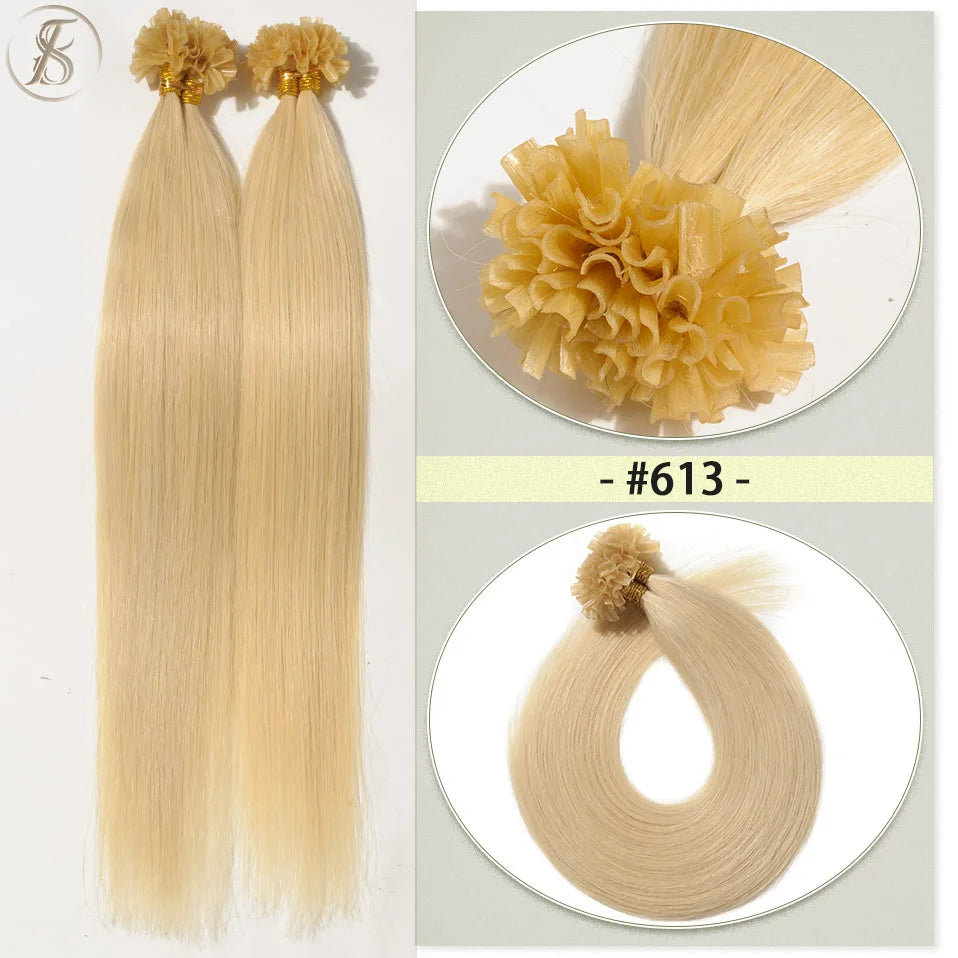 U Tip Hair Extensions 50g Microlink Keratin Fusion Human Capsule Pre Bonded