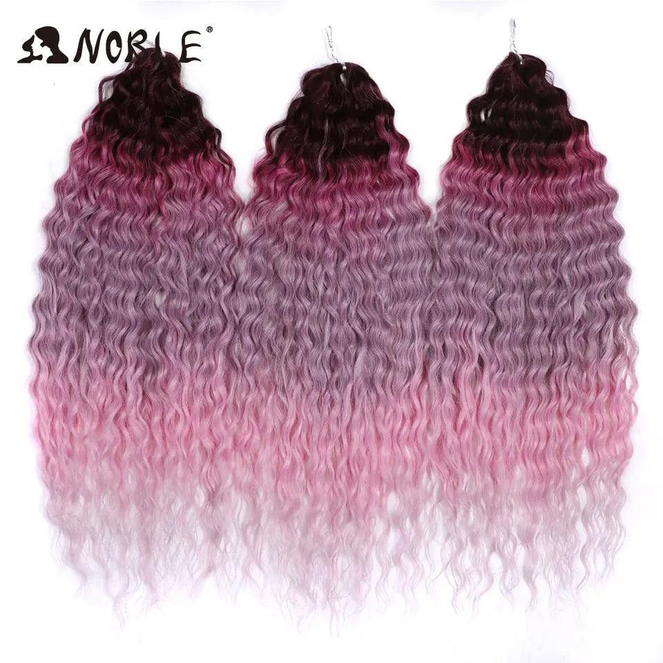 Synthetic Twist Crochet Curly Hair Water Wave Braid Ombre Blonde Brown Deep