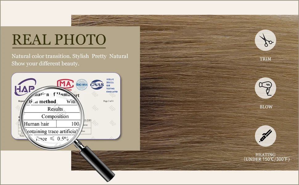 Light Brown Ombre Middle Part Lace Front Topper, 100% Remy Human Hair