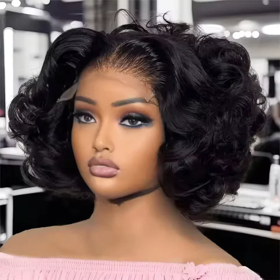 Super Density Wig Egg Curly, 4x4 Lace Closure Bob 100% Human Hair
