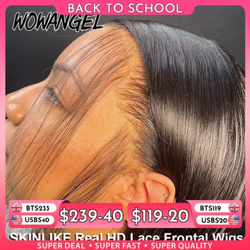 Straight Human Hair 13x6 HD Lace Frontal Wig, 250% Density, Melt Skin