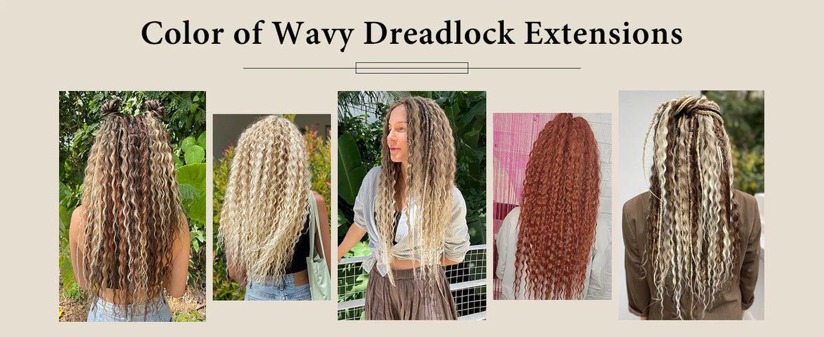 Synthetic 16Strands/Lot SE Dreadlocks Braids 24 Inch Hair Extensions, 3 In 1 Mixed Hippie Style Single End Dreadslocks
