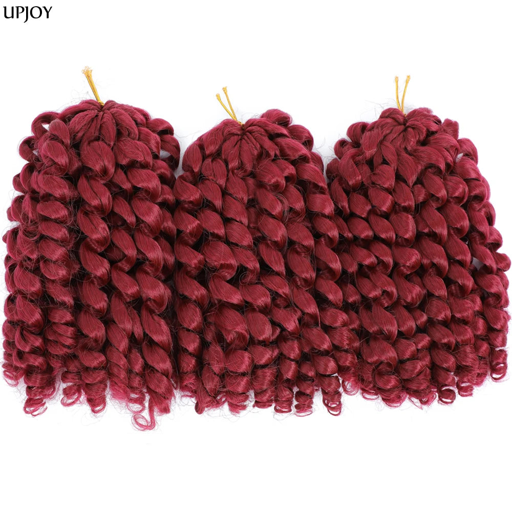 Jamaican Bounce Crochet Hair Jumpy Wand Curl Synthetic Braiding Extensions Ombre Brown