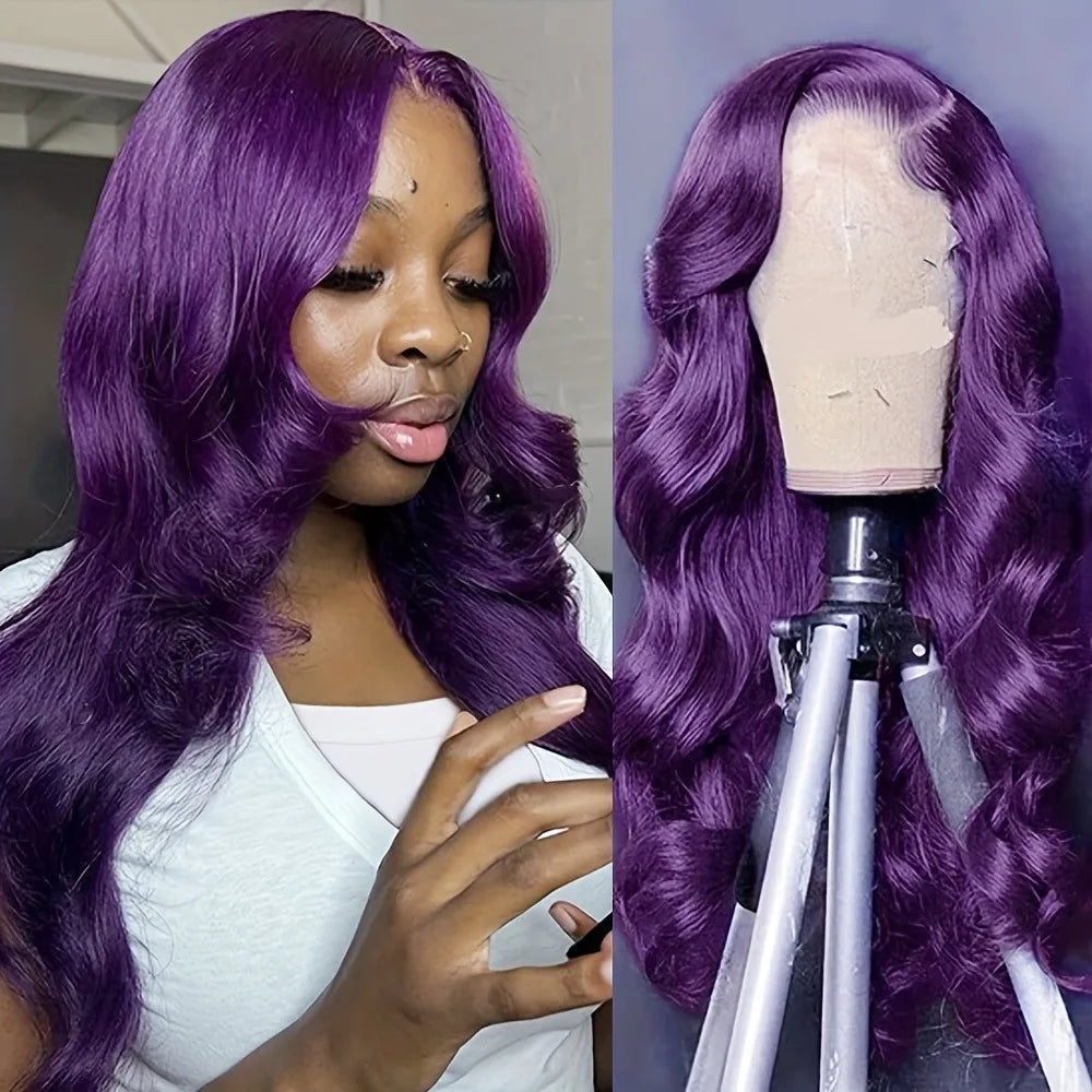 180% Density Brown Roots Ash Blonde Body Wave Lace Frontal Wig, 13x4, Ombre, Synthetic Blend