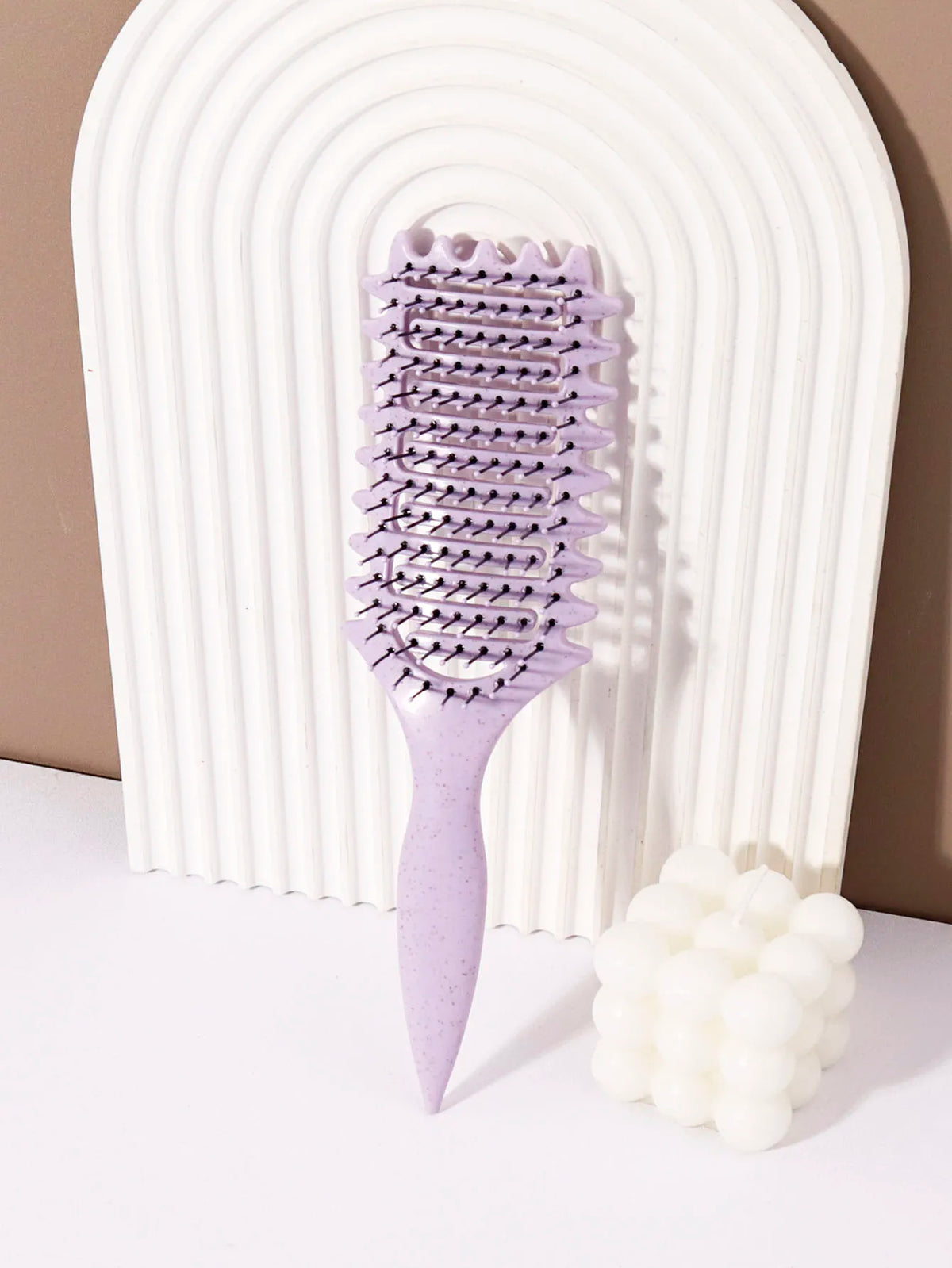 Curling Styling Brush, Hollow Massage Comb, Nylon Bristles, ABS Handle, Comfortable Grip