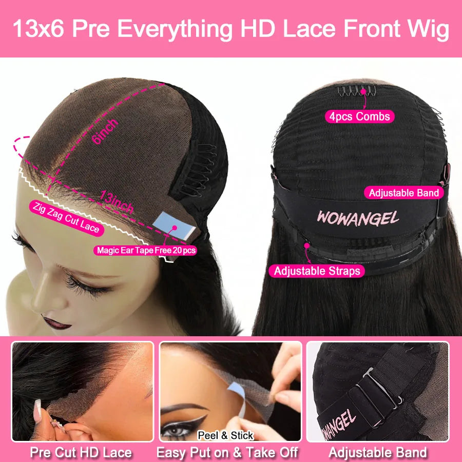 Reddish Brown Body Wave Human Hair 13x6 HD Lace Frontal Wig, 250% Density, Pre-Cut, Copper Red