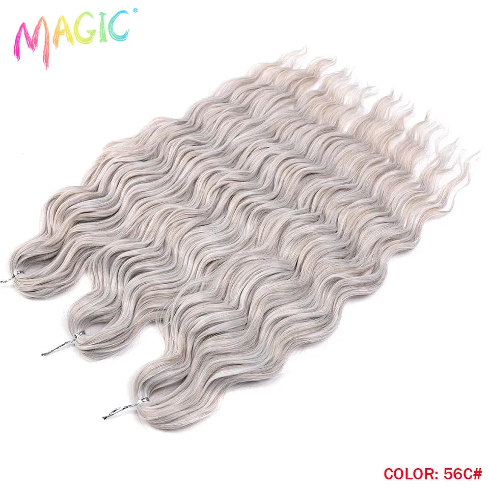 Water Wave Braiding Hair Extensions Ombre Blonde Deep Afro Curl Twist Crochet