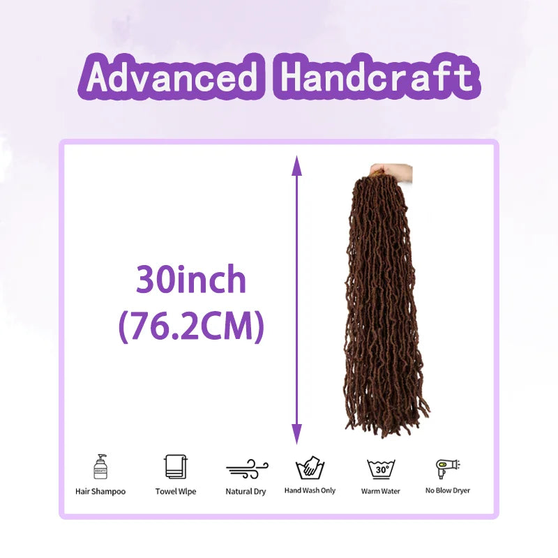 Brown Soft Synthetic Locs 30 Inch 7 Packs Faux Locs Color 30 Crochet Locs Hair Whole Strand No Extended Pre-looped Long Locs