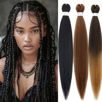 20/26Inch Soft Synthetic Pre-stretched EZ Braiding Hair Extension Low Temperature Fiber Hairpiece Easy to Style