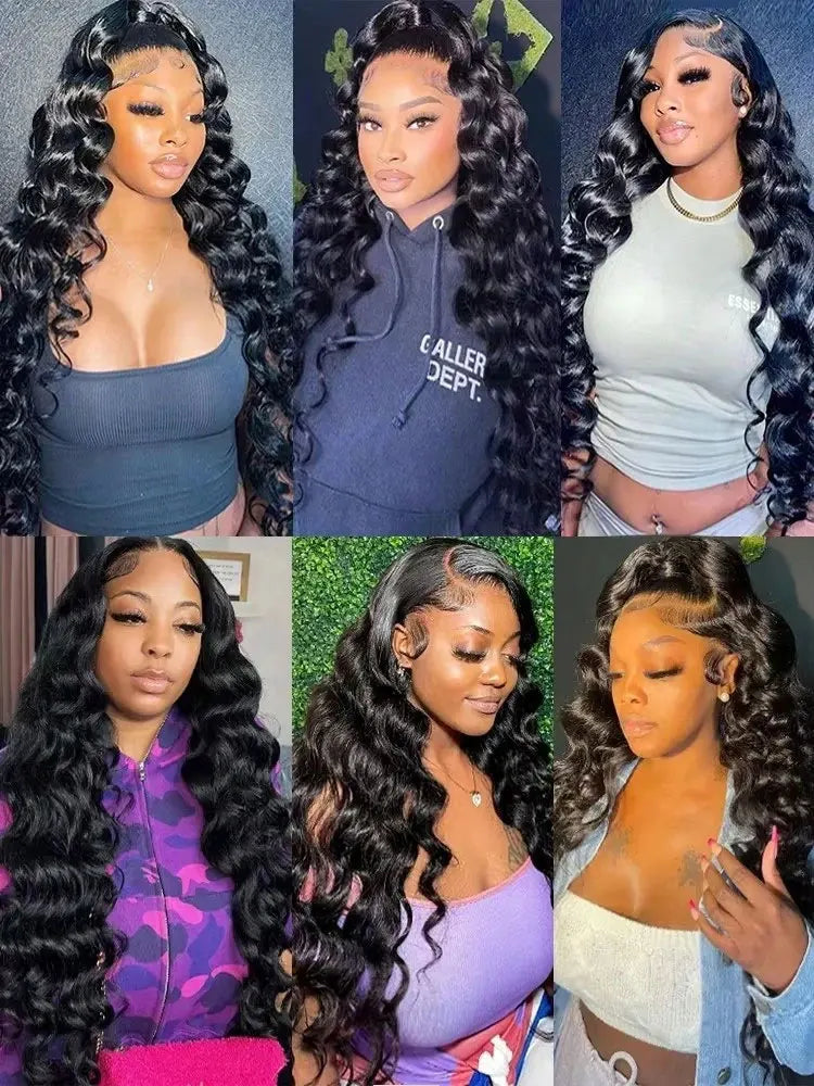 250% Density Deep Wave, 13x6 HD Lace Front Human Hair Wig Gluless