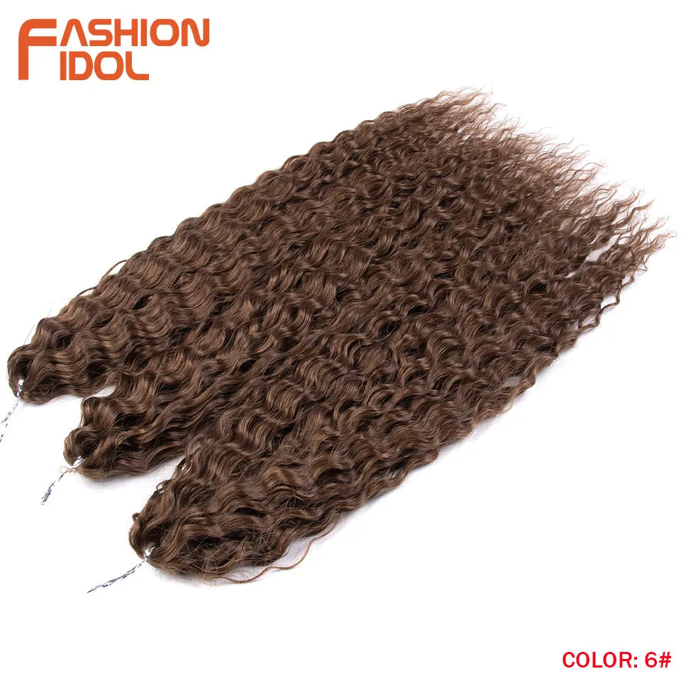 Synthetic Twist Crochet Curly Hair Water Wave Braid Ombre Blonde Brown Deep