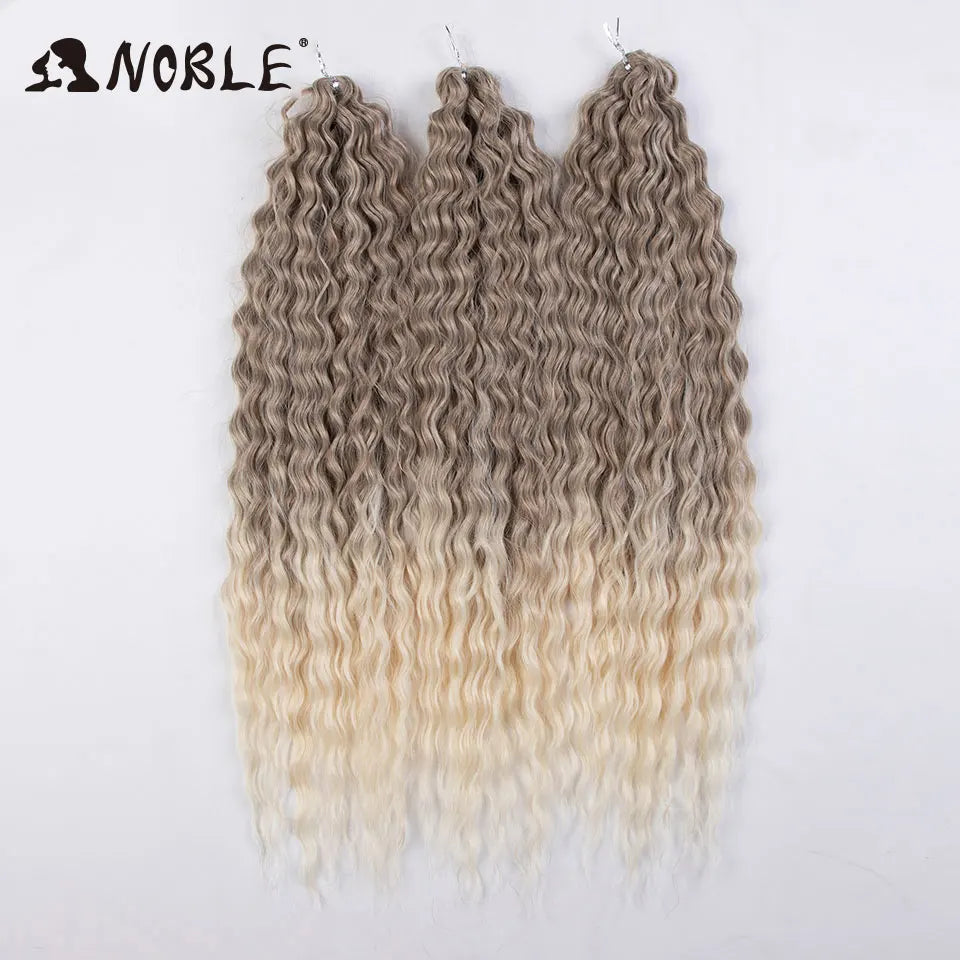 Synthetic Twist Crochet Curly Hair Water Wave Braid Ombre Blonde Brown Deep