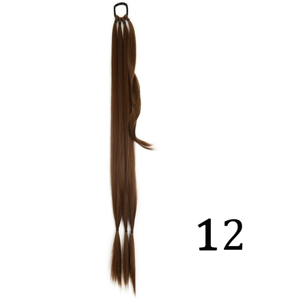 DIY Ponytail Extensions Synthetic Boxing Braids Ponytail Hair Rope High Temperature Fiber Black Brown Ponytail