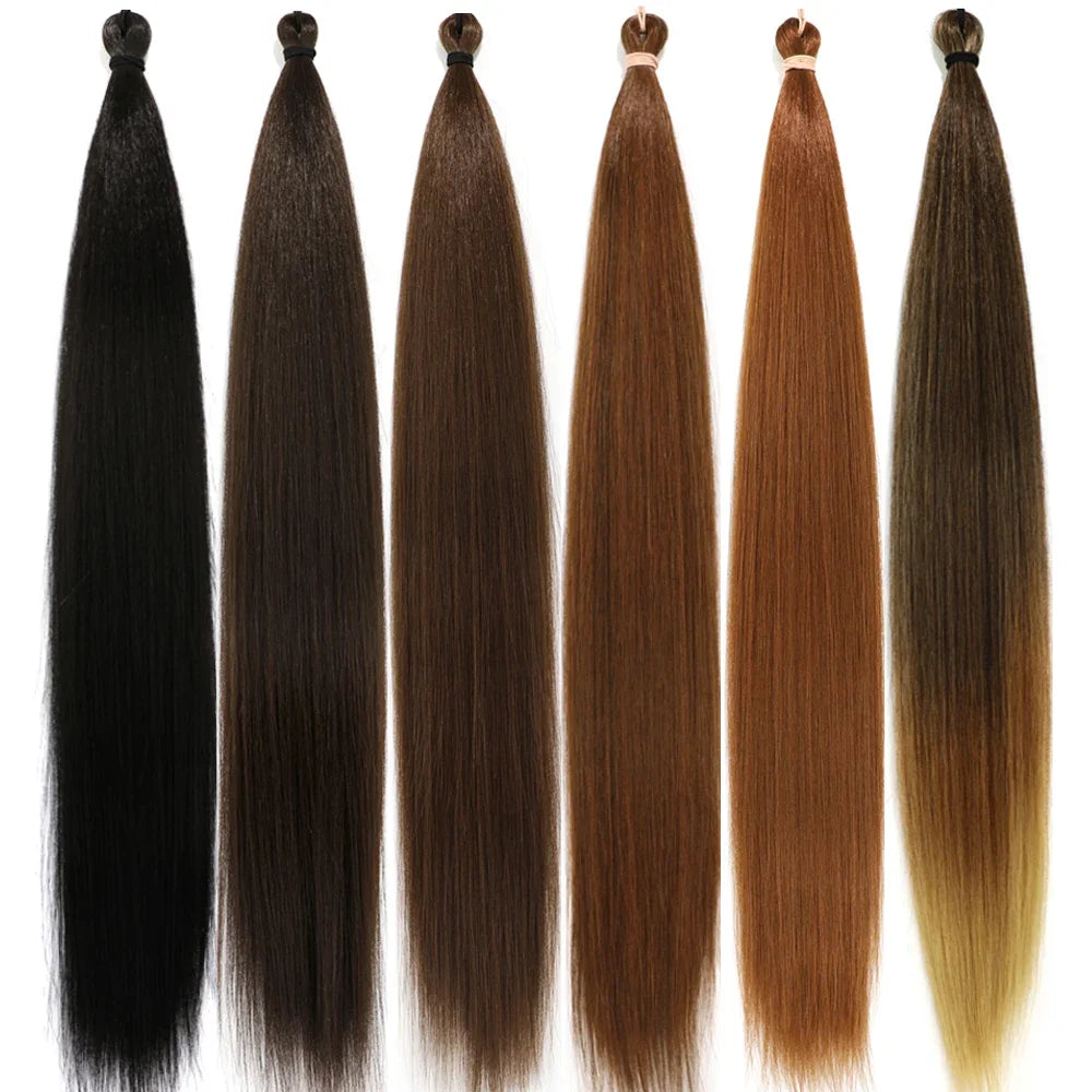 Straight Pony Hair Bundles Crochet Braids Synthetic Braiding Soft Extensions